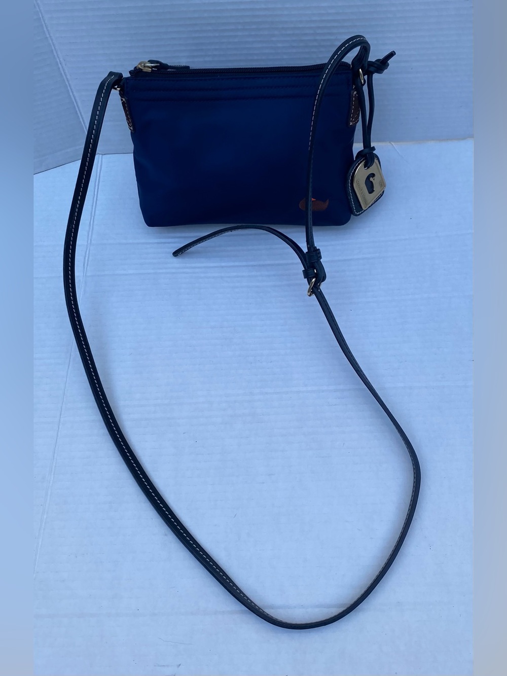 Dooney & Bourke Navy Blue Nylon Crossbody Pouchette Bag